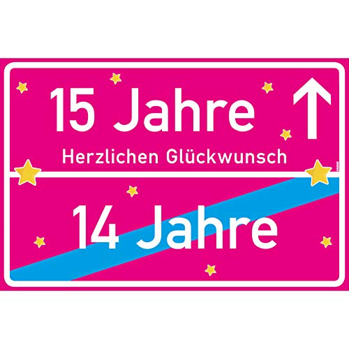 vanva 15 Jahre Geburtstag - Lustige Geschenke für den 15 Geburtstag Herzlichen Glückwunsch Pink von vanva