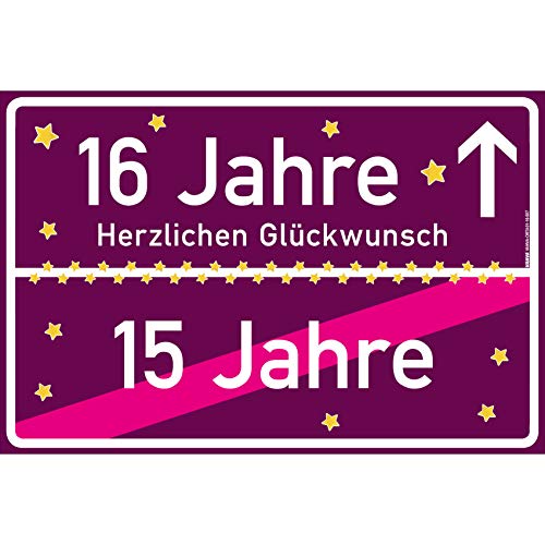 vanva 16 Geschenk Mädchen Schild mit Spruch Herzlichen Glückwunsch Ortsschild Geschenk für Freundin 16 Jahre Party Deko Geschenkideen für den 16 Geburtstag Violett vanva 16 Geschenk Mädchen Schild mit Spruch Herzlichen Glückwunsch Ortsschild Geschenk für Freundin 16 Jahre Party Deko Geschenkideen für den 16 Geburtstag Violett von vanva