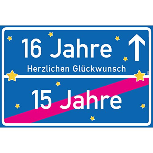vanva 16 Jahre Herzlichen Glückwunsch Schild - Dekoration Partydeko Geschenk für den 16 Geburtstag Dunkelblau vanva 16 Jahre Herzlichen Glückwunsch Schild - Dekoration Partydeko Geschenk für den 16 Geburtstag Dunkelblau von vanva