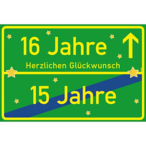 vanva 16 Jahre Herzlichen Glückwunsch Schild - Dekoration Partydeko Geschenk für den 16 Geburtstag Grün von vanva