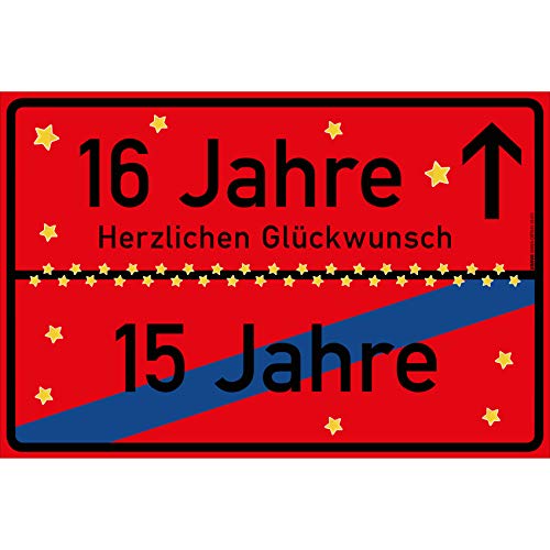 vanva 16 Jahre Party Deko Schild für den 16 Geburtstag Geschenke für Mädchen 16 und Jungen Herzlichen Glückwunsch Spruch im Ortsschild Design Party Deko Geschenkideen für den 16 Geburtstag Rot vanva 16 Jahre Party Deko Schild für den 16 Geburtstag Geschenke für Mädchen 16 und Jungen Herzlichen Glückwunsch Spruch im Ortsschild Design Party Deko Geschenkideen für den 16 Geburtstag Rot von vanva