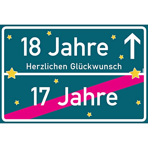 vanva 18 Geschenk Junge Schild mit Spruch Herzlichen Glückwunsch Ortsschild Mehrfarbig vanva 18 Geschenk Junge Schild mit Spruch Herzlichen Glückwunsch Ortsschild Mehrfarbig von vanva
