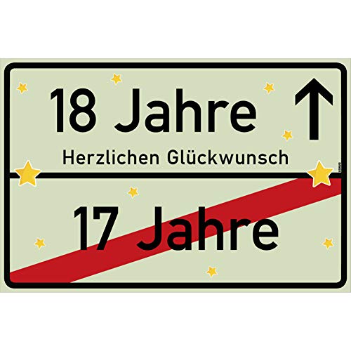 vanva 18 Jahre Geburtstag - Lustige Geschenke für den 18 Geburtstag Herzlichen Glückwunsch Hellgrün von vanva