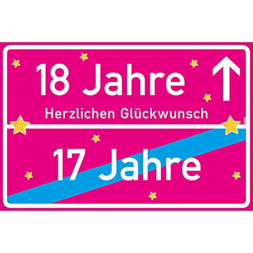 vanva 18 Jahre Geburtstag - Lustige Geschenke für den 18 Geburtstag Herzlichen Glückwunsch Pink von vanva