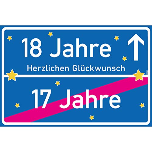 vanva 18 Jahre Herzlichen Glückwunsch Schild - Dekoration Partydeko Geschenk für den 18 Geburtstag Dunkelblau von vanva