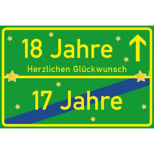 vanva 18 Jahre Herzlichen Glückwunsch Schild - Dekoration Partydeko Geschenk für den 18 Geburtstag Grün von vanva