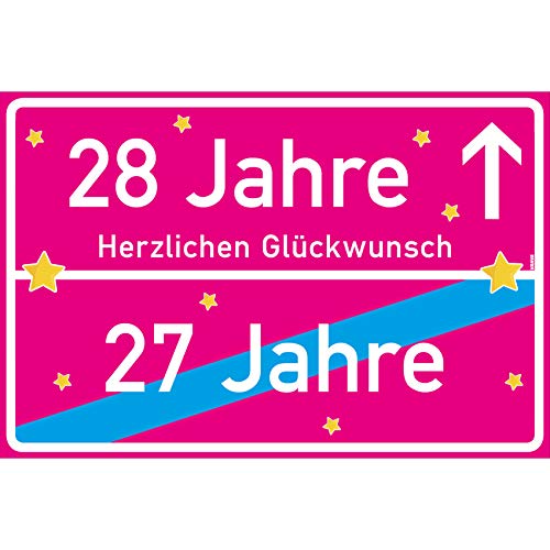 vanva 28 Jahre Geburtstag - Lustige Geschenke für den 28 Geburtstag Herzlichen Glückwunsch Pink von vanva