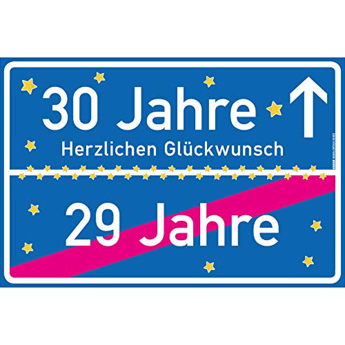 vanva 30 Jahre Herzlichen Glückwunsch Schild - Dekoration Partydeko Geschenk für den 30 Geburtstag 30x20cm Geschenk für Mädchen 30 Jahre Party Deko Geschenkideen für den 30 Geburtstag Dunkelblau von vanva