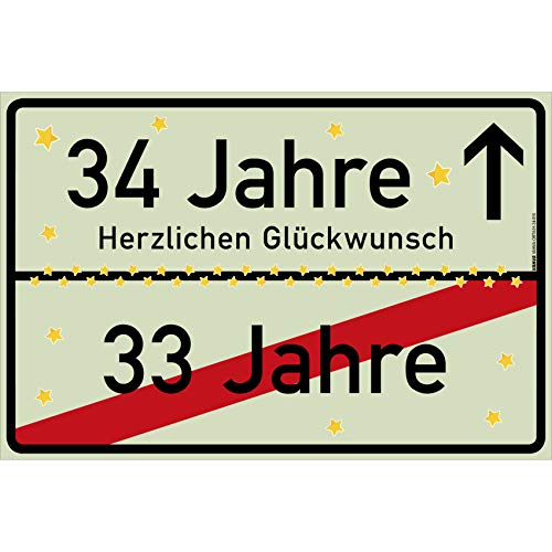 vanva 34 Jahre Geburtstag - Lustige Geschenke für den 34 Geburtstag Herzlichen Glückwunsch Geschenk für Tochter 34 Jahre Party Deko Geschenkideen für den 34 Geburtstag Hellgrün von vanva