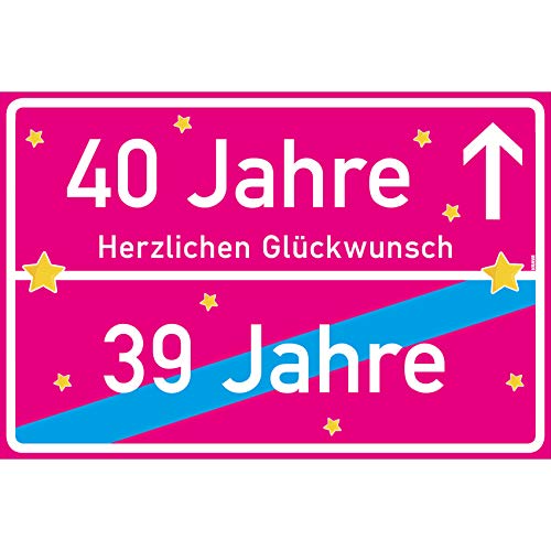 vanva 40 Jahre Geburtstag - Lustige Geschenke für den 40 Geburtstag Herzlichen Glückwunsch Pink von vanva