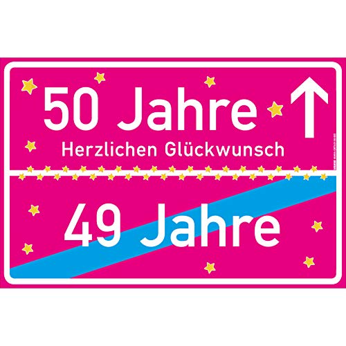 vanva 50 Jahre Geburtstag - Lustige Geschenke für den 50 Geburtstag Herzlichen Glückwunsch Geschenk für Tochter Party Deko Geschenkideen für den 50 Geburtstag 50 Jahre Pink von vanva