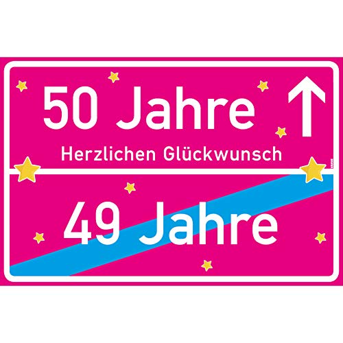 vanva 50 Jahre Geburtstag - Lustige Geschenke für den 50 Geburtstag Herzlichen Glückwunsch Pink von vanva