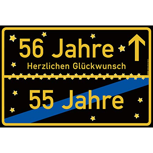 vanva 56 Geburtstag Schild - Ortsschild Herzlichen Glückwunsch 30x20 cm - Lustige Geschenke für Frauen 56 Jahre oder Dekoration - Party Deko Geschenkideen für den 56 Geburtstag Schwarz vanva 56 Geburtstag Schild - Ortsschild Herzlichen Glückwunsch 30x20 cm - Lustige Geschenke für Frauen 56 Jahre oder Dekoration - Party Deko Geschenkideen für den 56 Geburtstag Schwarz von vanva