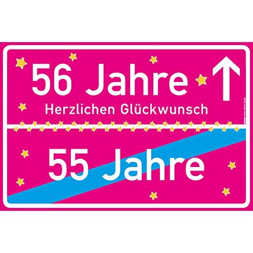 vanva 56 Jahre Geburtstag - Lustige Geschenke für den 56 Geburtstag Herzlichen Glückwunsch Geschenk für Tochter Party Deko Geschenkideen für den 56 Geburtstag 56 Jahre Pink von vanva