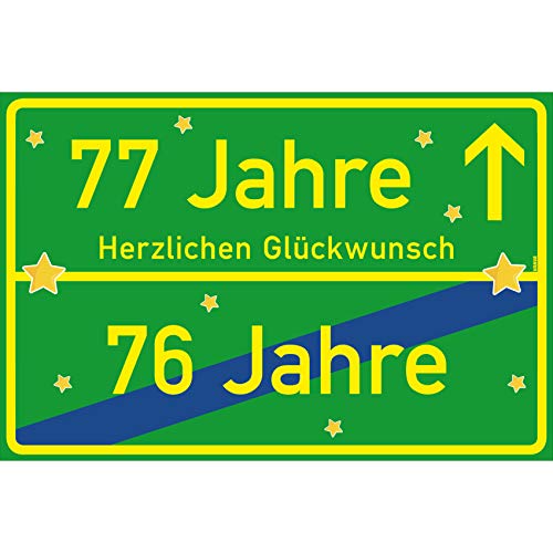 vanva 77 Jahre Herzlichen Glückwunsch Schild - Dekoration Partydeko Geschenk für den 77 Geburtstag Grün von vanva