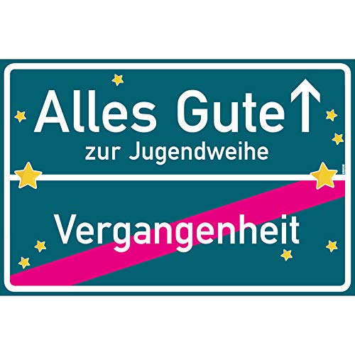 vanva Alles Gute zur Jugendweihe Ortsschild Lustiges Zur Jugendweihe Schild 30x20 cm Jugendweihe Deko Geschenke Zur Jugendweihe Mehrfarbig von vanva