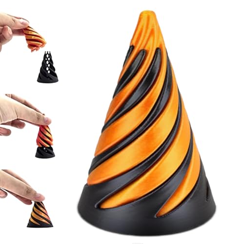 Impossible Cone Fidget Toys, 3D Printed Spiral Cone Toy, Impossible Pyramid Passthrough Sculpture Fidget Toys for Kids and Adults, Desktop Decoration for Home Office Desk von vecora