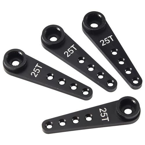 veorly 4 Stuecke 37 Mm 25 T Metall VerläNgerung Lenkung Servo Arm Horn für RC Auto Raupen Teile, Schwarz von veorly