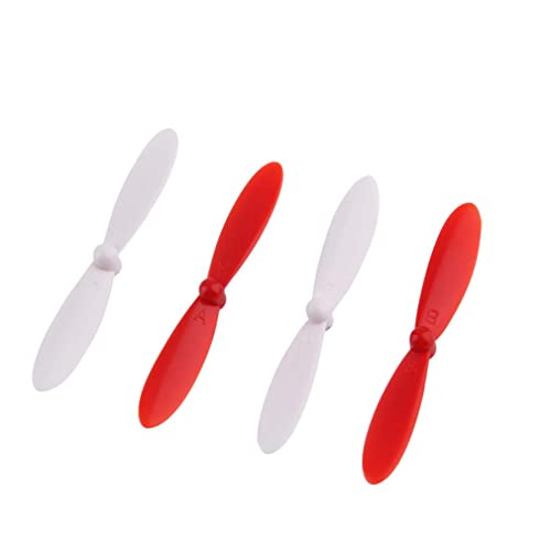 vhbw 4X Propeller kompatibel mit Carson X4, X4 SPY Drohne - 2 Paar Ersatzpropeller, Selbstsichernd, Rot, Weiß von vhbw