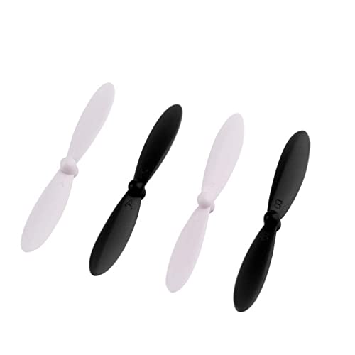 vhbw 4X Propeller kompatibel mit Carson X4, X4 SPY Drohne - 2 Paar Ersatzpropeller, Selbstsichernd Schwarz Weiß von vhbw