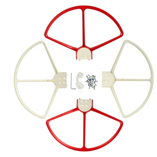 vhbw 4X Propellerschutz kompatibel mit DJI Phantom 3 Advanced, 3 Professional, 2 Vision, 2 Vision + Plus, FC40, 2 Drohne, Rot, Weiß von vhbw