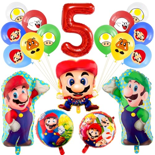 18Pcs Super Geburtstag Deko 5 Jahre, Kindergeburtstag Ballon Set 5 Jahre Jungen Mädchen, Geburtstagsdeko Thema Dekoration für Kindergeburtstag Party Supplies Deko 18Pcs Super Geburtstag Deko 5 Jahre, Kindergeburtstag Ballon Set 5 Jahre Jungen Mädchen, Geburtstagsdeko Thema Dekoration für Kindergeburtstag Party Supplies Deko von viallolipa