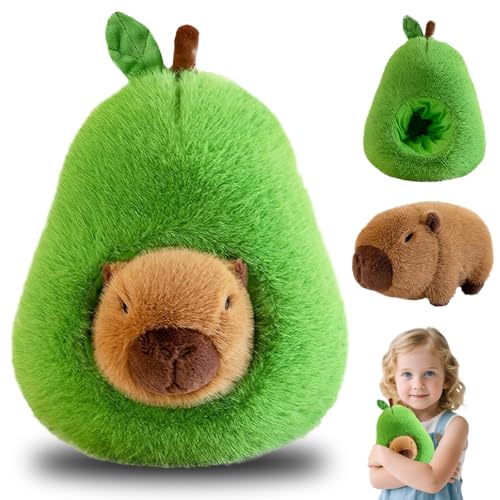viallolipa Capybara Avocado Kuscheltier, 35cm Capybara Plüschtier Plushie 2 In 1, Abnehmbar Süßes Wasserschwein Kuscheltier Stofftier, Capybara Plush für Mädchen Jungen Kinder viallolipa Capybara Avocado Kuscheltier, 35cm Capybara Plüschtier Plushie 2 In 1, Abnehmbar Süßes Wasserschwein Kuscheltier Stofftier, Capybara Plush für Mädchen Jungen Kinder von viallolipa