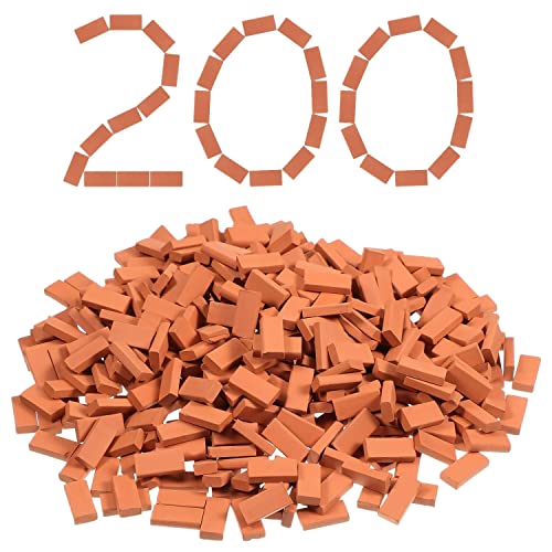 200 Stück Ziegel für die Landschaftsgestaltung, Miniaturziegel, Mauer, kleine Steine für Teile, Maßstab 1:35 von victuals