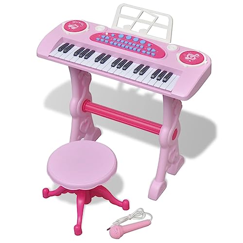 vidaXL Kinder Piano Keyboard Hocker Klavier Spielzeug Mikrofon Musikinstrument von vidaXL