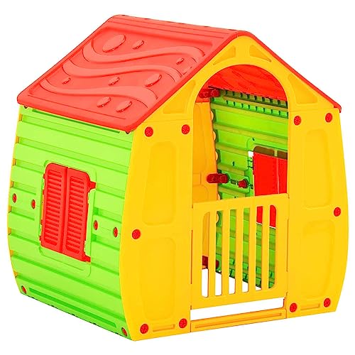 vidaXL Kinderspielhaus UV-beständig Spielhaus Garten Kinderhaus Gartenhaus für Kinder Fantasiespielzeug Innen Außen Spielzeug 102x90x109cm von vidaXL