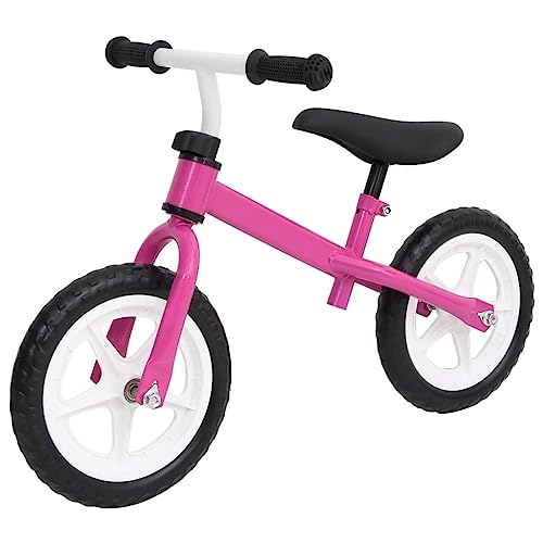 vidaXL Laufrad 10 Zoll Räder Unisex Lernlaufrad Kinderlaufrad Kinder Fahrrad Spielzeug Lauflernhife Kinderfahrrad Rosa Stahlrahmen von vidaXL