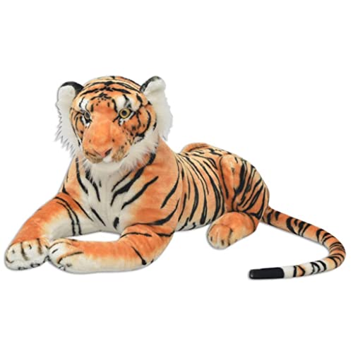 vidaXL Plüschtiger Tiger Stofftier Plüschtier Plüsch Kuscheltier Kind Braun XXL von vidaXL