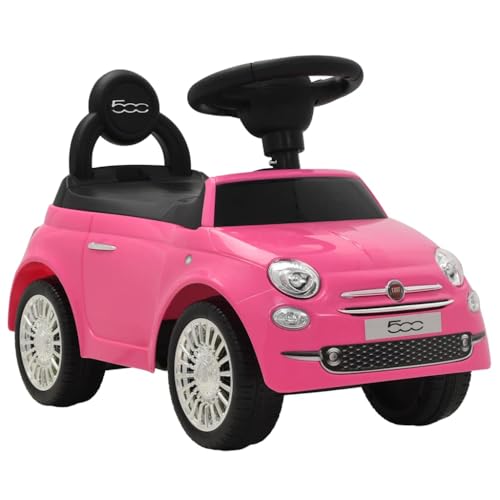 vidaXL Rutschauto FIAT 500 Rosa Kinderauto Kinderfahrzeug Rutscher Kinder Auto von vidaXL