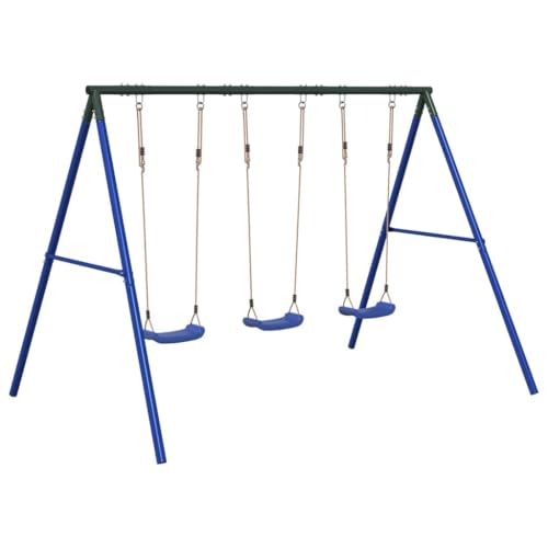 vidaXL Schaukel-Set mit 3 Schaukelsitzen, Schaukel-Set, Gartenschaukel, Outdoor Spielset, Schaukel, Gartenschaukel, Spielgerät für Kinder, Spielgerät von vidaXL