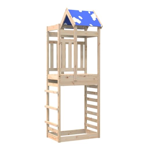 vidaXL Spielturm mit Kletterwand, Kiefernholz, 85 x 52,5 x 239 cm von vidaXL