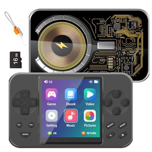 Tragbare Spielkonsole, Handheld Spielekonsole, Retro Handheld Game Console, Retro Handheld Konsole, mit 5000 mAh Battery 6000+ Classic Games E-Book Film Musik Kabelgebundenes Kabelloses Laden (Grau) von viqee