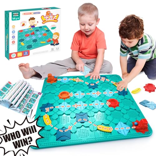 VIRIECH Logischer Straßenbauer für Kinder, Logik Labyrinth Brettspiele für Kinder, Labyrinth Puzzle mit 4 Spielzeugautos für Mehrspieler & Familie, Geschenke für Jungen und Mädchen ab 3 Jahren von viriech