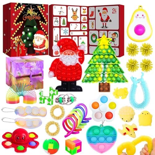 Adventskalender Fidget Toy，mit 24PC Fidget Toys-Geschenkbox für Countdown, Stressabbau - Kleines Geschenk für-Spielzeug Weihnachtskalender für Kinder Weihnachtsgeschenkbox Set Q von vita dennis