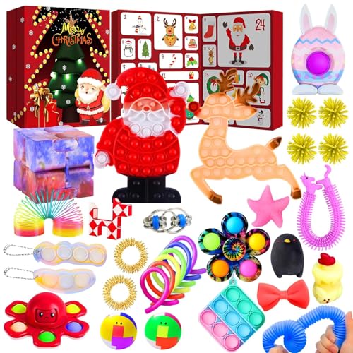 Adventskalender Fidget Toy，mit 24PC Fidget Toys-Geschenkbox für Countdown, Stressabbau - Kleines Geschenk für-Spielzeug Weihnachtskalender für Kinder Weihnachtsgeschenkbox Set T von vita dennis