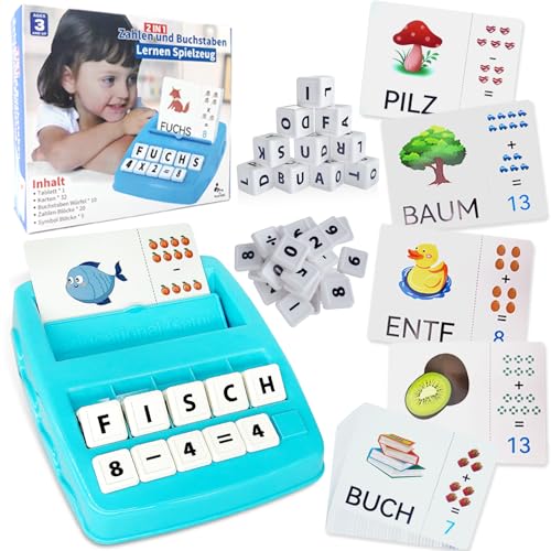 Lernen Spielzeug ab 3 4 5 6 7 8 Jahre, Buchstaben Montessori Lernspiele ab 3-8 Jahre, Zahlen Rechnen Kinderspielzeug, Deutsches Einschulung Rechtschreibspiel, Geschenke für Jungen Mädchen 3-6 Jahre von vita dennis