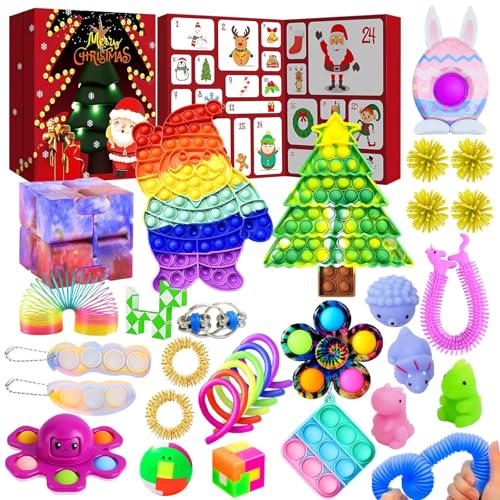 Adventskalender fidget toy，mit 24PC Fidget Toys-Geschenkbox für Countdown, Stressabbau - Kleines Geschenk für-Spielzeug Weihnachtskalender für Kinder Weihnachtsgeschenkbox Set （R） von vita dennis