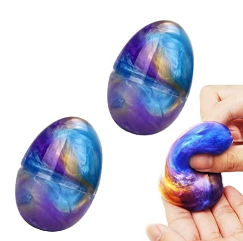 vita dennis Slime Kit 2 Pack Galaxy Schleim Eier Schleim Putty DIY Ei Slime Stressabbau Slime Kugeln für Kinder Erwachsene von vita dennis