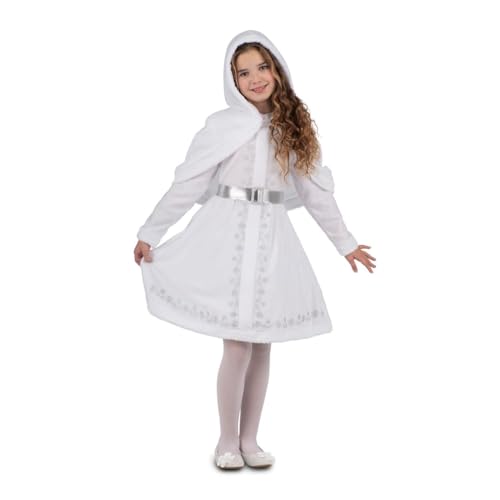 viving -92429 Weißes Weihnachtskostüm mit Petticoat und Schulterbedeckung mit Kapuze, Größe 3-4 Jahre, einfarbig, Farbe (1) von viving