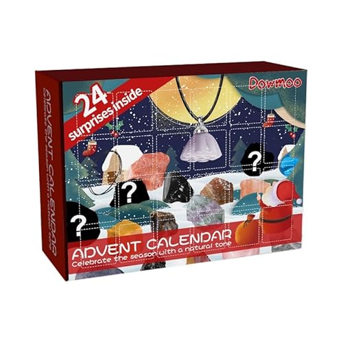 vohiko Adventskalender 2024 Kristalle für Kinder 24 Tage Weihnachten Adventskalender Countdown Natürliche Edelsteine Mineralien Weihnacht Geschenke für Jungen Mädchen Geologie Enthusiasten von vohiko