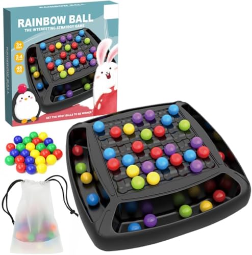 Intellectual Chessboard, Intellectual Chessboard Dual Duel, Intellektuelles Schachbrett, Rainbow Ball Elimination Brettspiel, Intellektuelles Schachbrett Doppelduell für Kinder (48 Bälle) von vokkrv