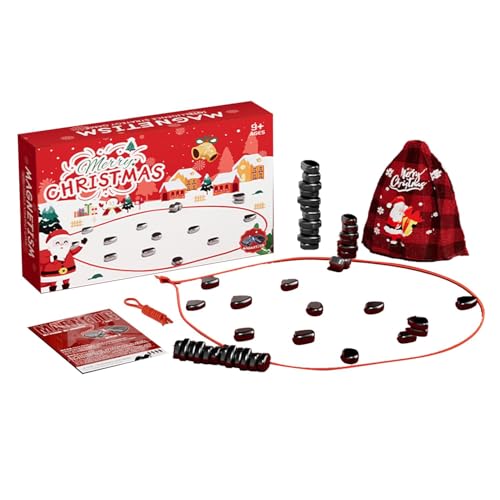 Magnetspiel für Weihnachten,Magnetisches Schachspiel, Magnet Spiel magnetisches schachspiel Steine mit Spielseil,Reisen Schach Magnetisch,Schachspiel Magnetisch Schach-Set für Kinder&Erwachsene (A) von vokkrv