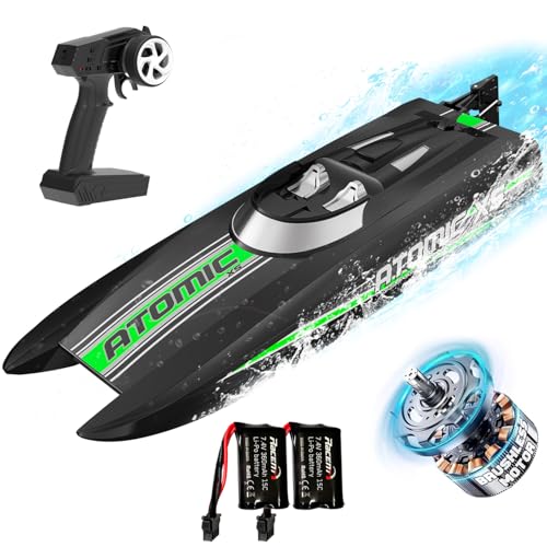 VOLANTEXRC Ferngesteuertes Boot RC Boot 2,4 GHz Fernsteuerung 20MPH Ferngesteuertes Boot für Pools und Seen Rennboot mit 2 wiederaufladbaren Batterien Geschenk für Kinder ab 14 (Atomic XS) von VOLANTEXRC