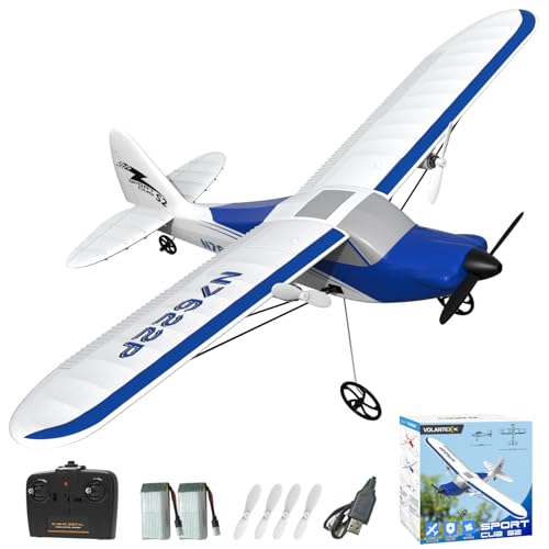 VOLANTEXRC RC Flugzeug Sport Cub S2, 2,4 GHz ferngesteuertes Flugzeug Gyro-Stabilisator, 2-Kanal-RTF-RC-Segelflugzeugspielzeug für Anfänger, Kinder, Erwachsene (Blau) von VOLANTEXRC