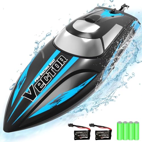 VOLANTEXRC RC Boot ferngesteuerte Boote Vector30, 2,4 GHz Rennboot RC Boot für Pools und Seen, 20+kmh RC Boot mit Alarmfunktion RC Boat Speedboot Spielzeug für Kinder und Erwachsene von VOLANTEXRC