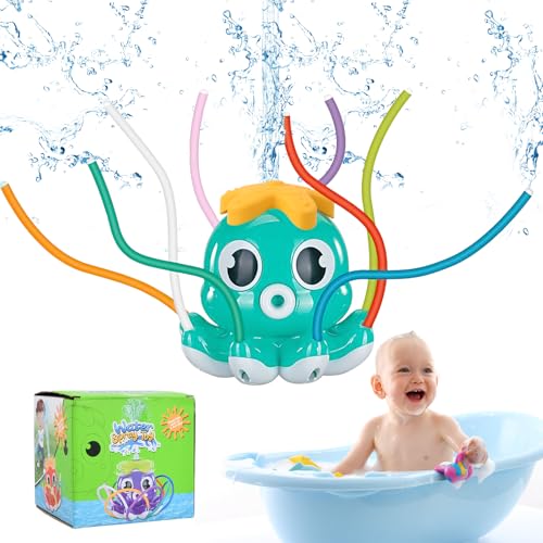 Volumoon Oktopus Sprinkler, Wasserspielzeug Kinder Outdoor Wassersprinkler Kinder, Rasensprenger Kinder, Gartenspielzeug Kinder Wasser Spielzeug, für Draußen Kinder Junge Mädchen 3 4 5 6 7 8 Jahre von volumoon